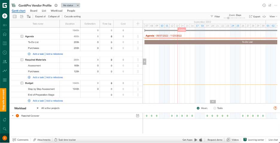 ganttpro chart view screenshot