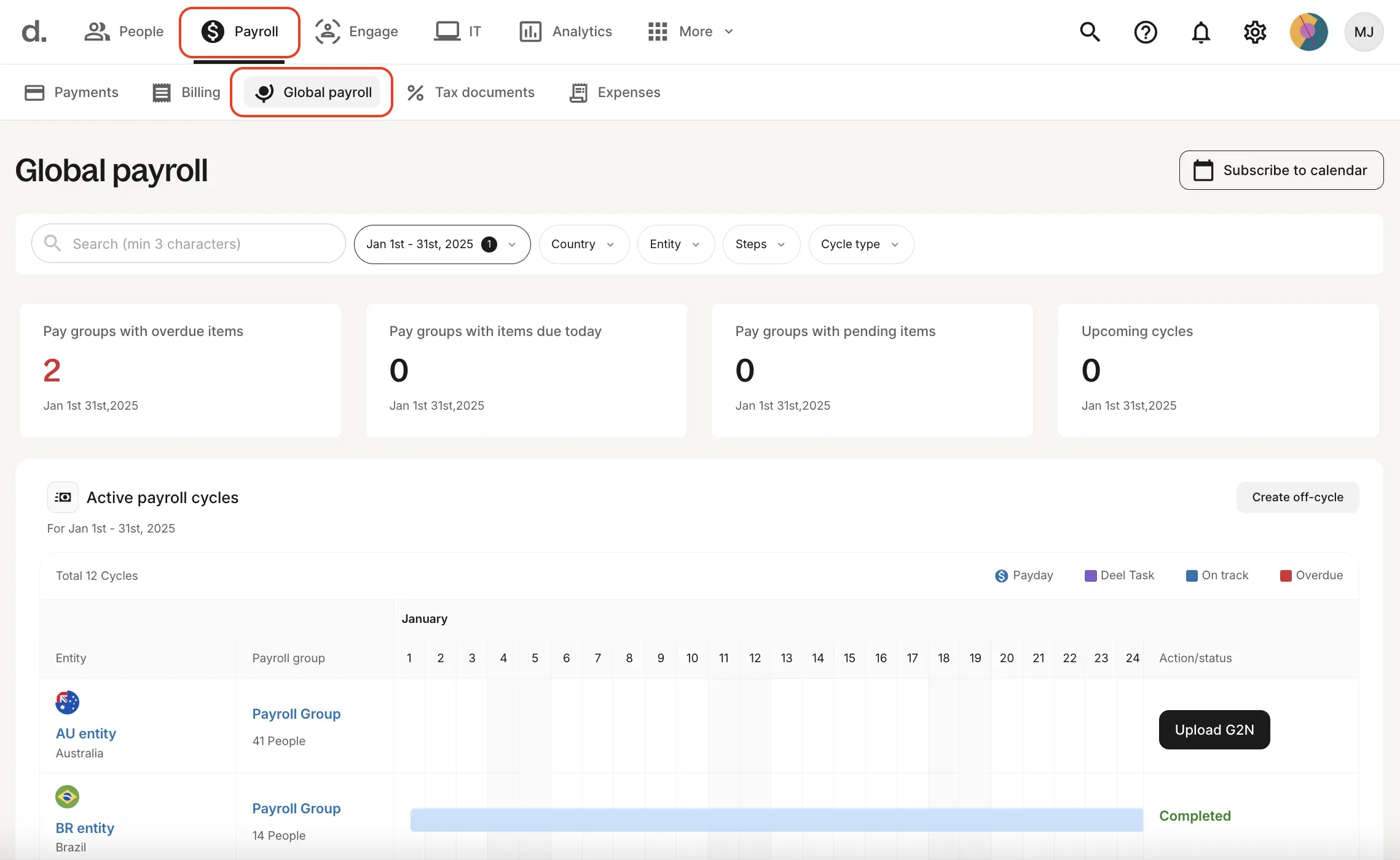 deel global payroll screenshot