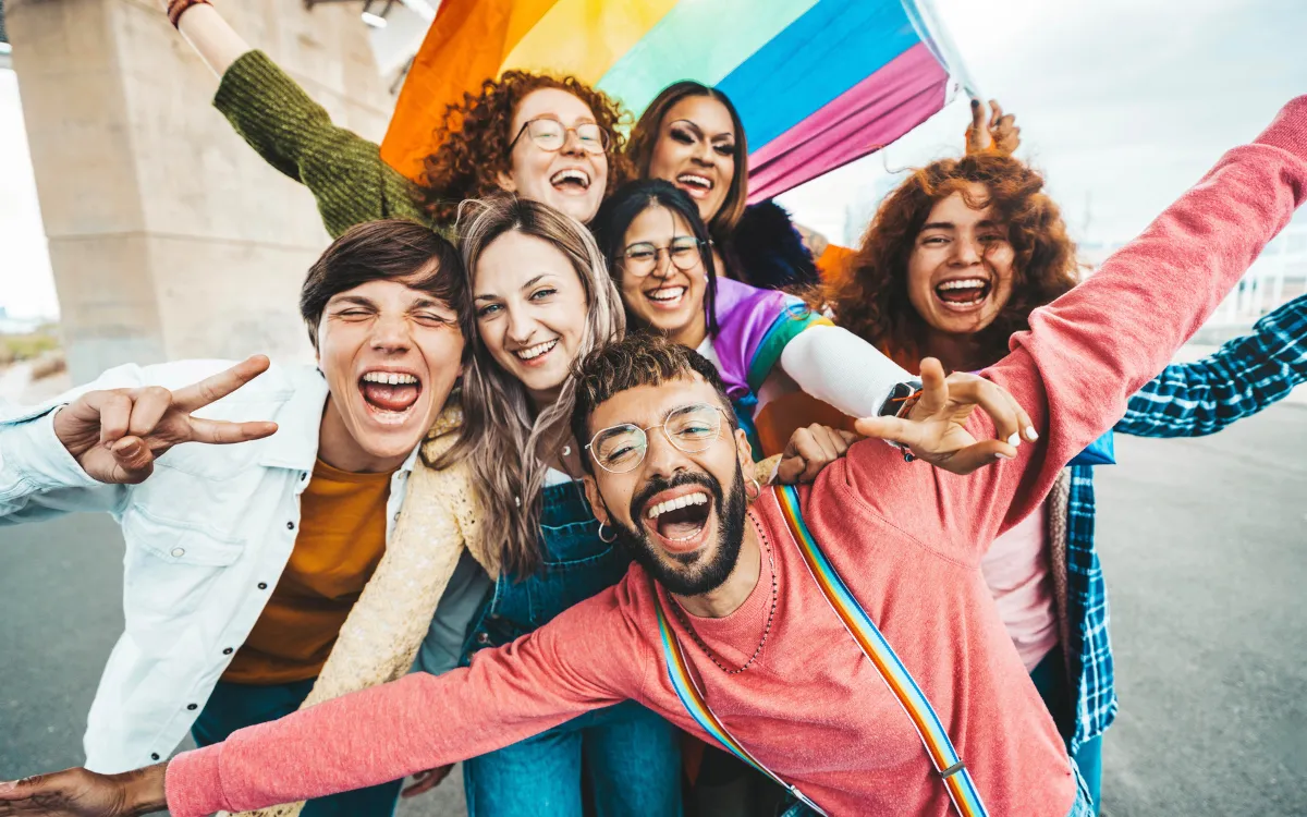 LGBTQ individuals celebrating