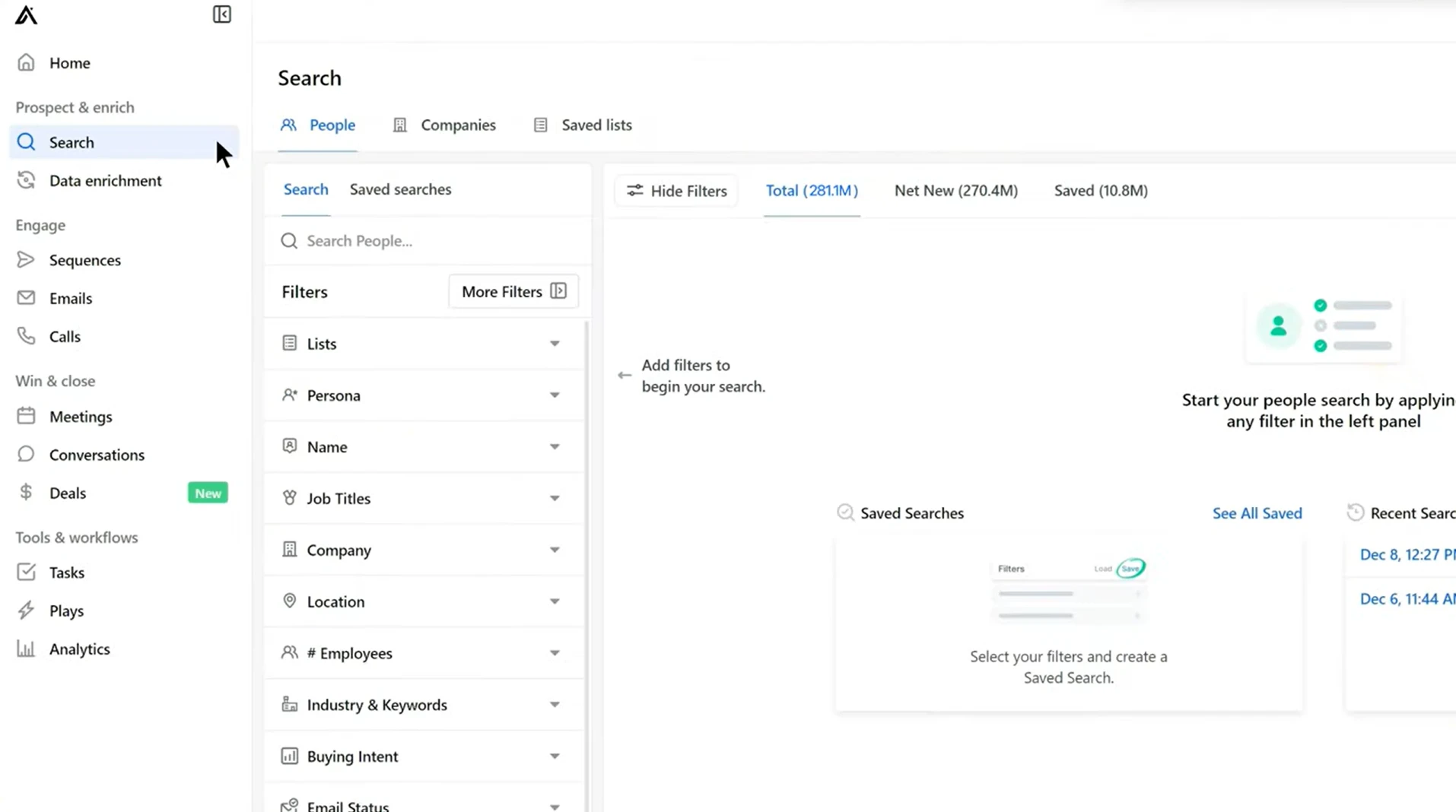 apollo search prospective client information
