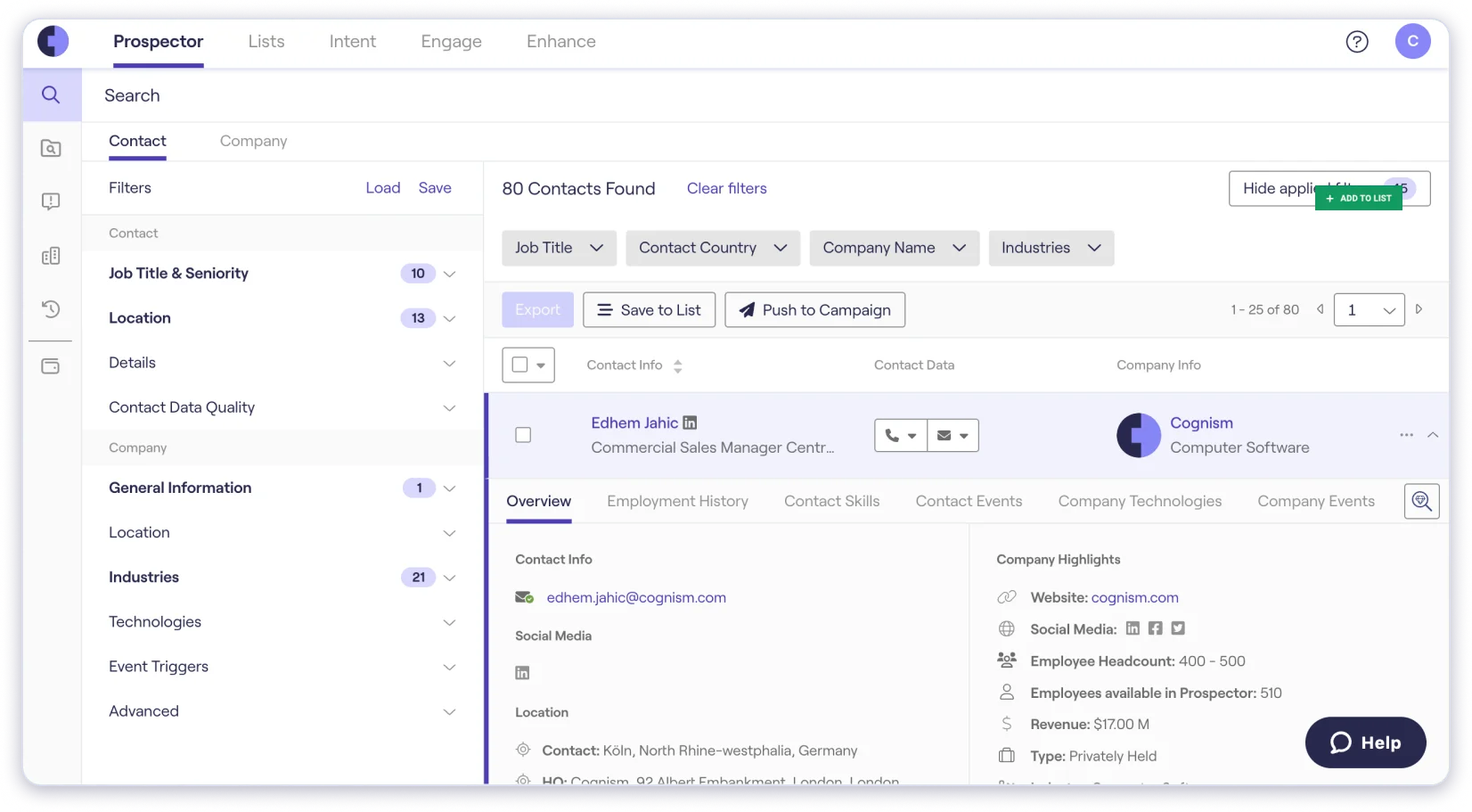 cognism database