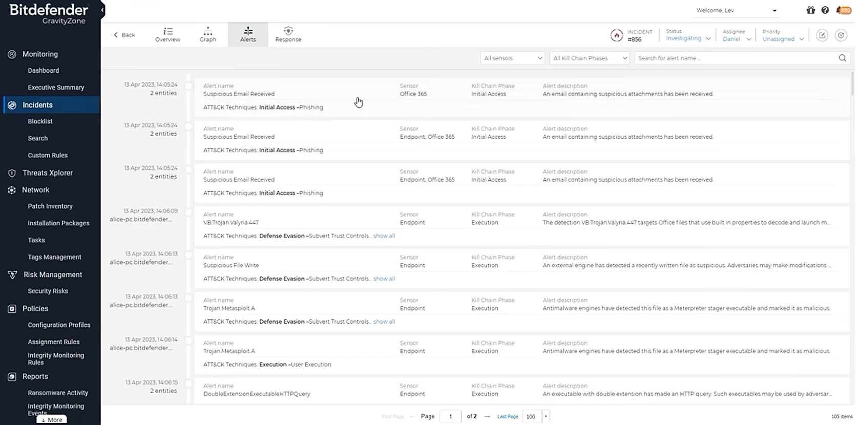 bitdefender incident alerts