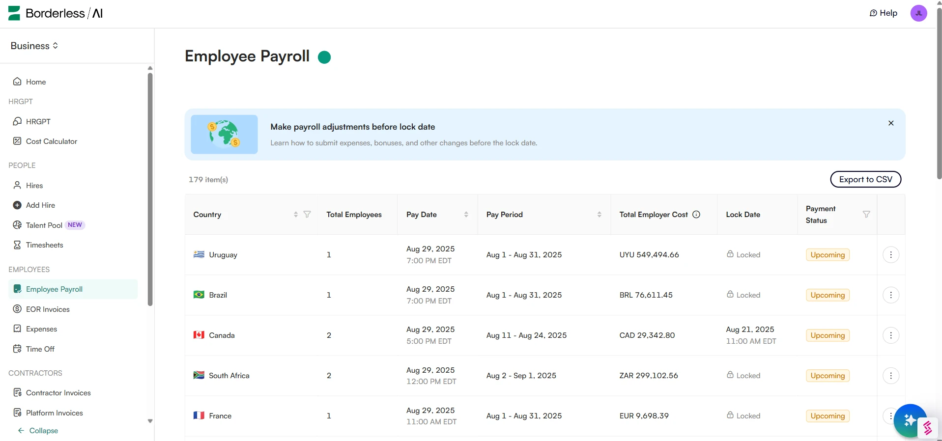 borderless ai payment status