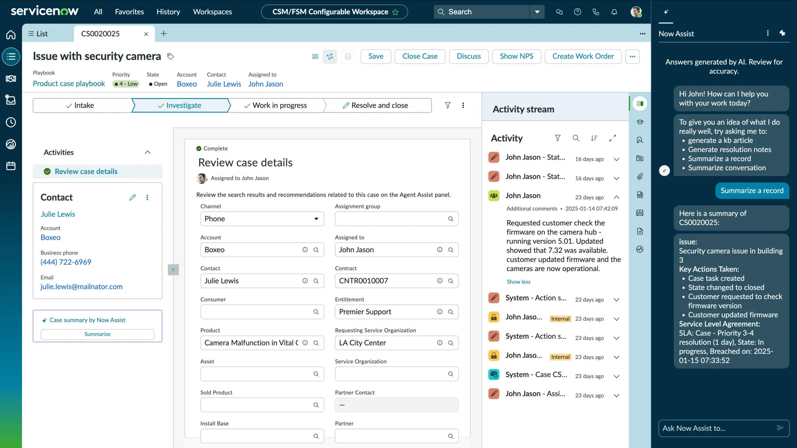 servicenow issues page