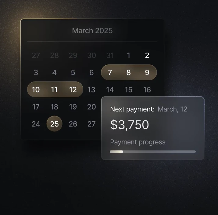 slash payment schedule and progress